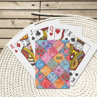 Bloemige Patchwork Print Speelkaarten