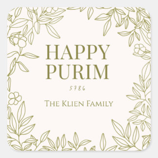Bloemige Purim Label