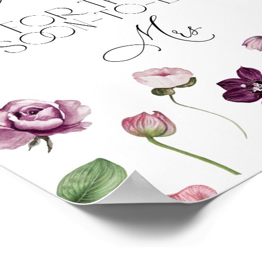 Bloemige raad hoeveel kussen bruidsfeest spel Po Poster (Hoek)