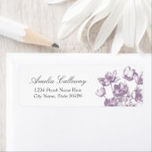  bloemige retour adreslabels / wit etiket (Insitu)