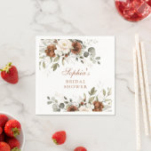 Bloemige Roest Crème Groen Goud Bruidsdouche Servet (Insitu)