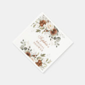 Bloemige Roest Crème Groene Goud Bruiloft Feest Servet (Hoek)