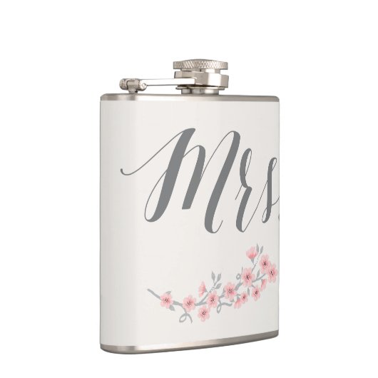 Bloemige Romantische Fles Huwelijks Cadeaus Roze M Heupfles (Rechts)