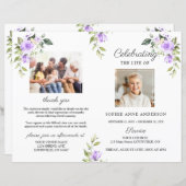 Bloemige rouwfoto-herdenkingsdienstprogramma (Voorkant / Achterkant)