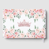Bloemige Roze Blush Quinceanera Gastenboek (Achterkant)