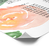 Bloemige roze huwelijks zitplaats poster 16x20 (Hoek)