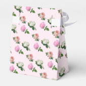 Bloemige Roze Rozen Dank Je  Bedankdoosjes (Achterkant)