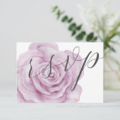 Bloemige Roze Waterverf Trouw RSVP (Staand voorkant)