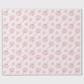 bloemige rozen classic polka-dot roze cadeaupapier (Vlak)