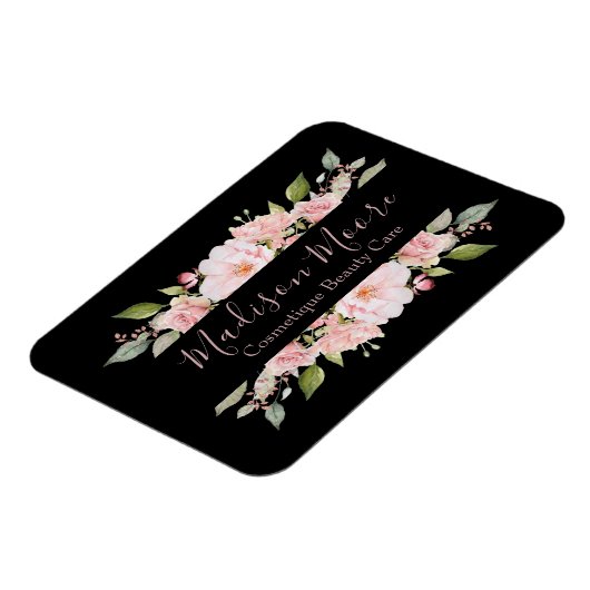 bloemige Rozen Naam Ingeschreven Magneet (Linkerzijde)