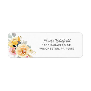 Bloemige Rustieke Waterverf Botanische Retouradres Etiket
