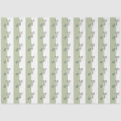 Bloemige saliegroene bruine strepen tissuepapier (Voorkant)