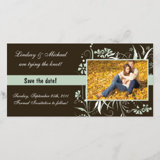 Bloemige Save the Date Huwelijk - Groen