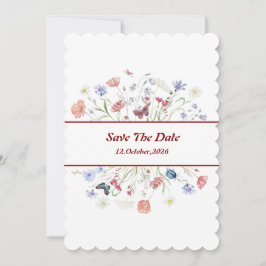 Bloemige "Save The Date" Kaart