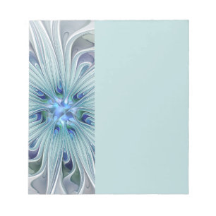 Bloemige schoonheid Abstract moderne blauwe pastel Notitieblok