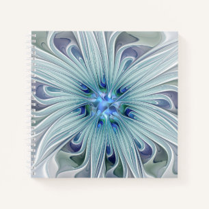 Bloemige schoonheid Abstract moderne blauwe pastel Notitieboek