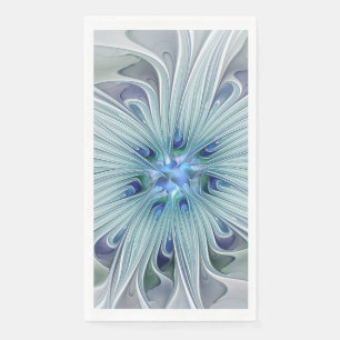 Bloemige schoonheid Abstract moderne blauwe pastel Servet