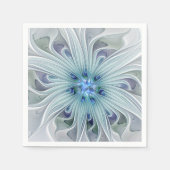 Bloemige schoonheid Abstract moderne blauwe pastel Servetten (Voorkant)