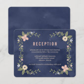Bloemige Schoonheid Bewerkbare Kleur Ontvangstkaar Informatiekaartje (Voorkant / Achterkant)