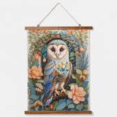  bloemige schuur uil hangend wandkleed (Voorkant)