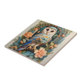 bloemige schuur uil tegeltje (Zijkant)