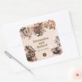 Bloemige Steampunk Dank je wel Favor Sticker (Envelop)