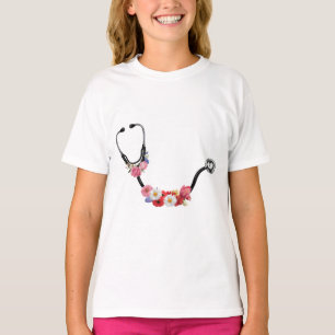 Bloemige Stethoscoop Sweatshirt Verpleegster & D