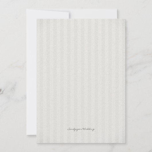 Bloemige strepen Zwarte en Witte Jubileumfeest Kaart (Achterkant)