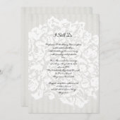 Bloemige strepen Zwarte en Witte Jubileumfeest Kaart (Voorkant / Achterkant)