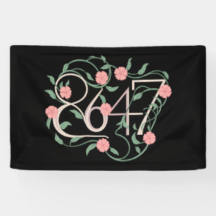 Bloemige Subtiele Anti Trump 8647 86 47 Boho Spandoek
