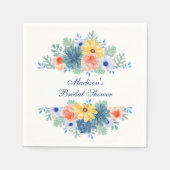 Bloemige Succulente Macaron Bruidsdouche Servet (Voorkant)