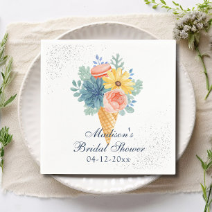 Bloemige Succulente Macaron Bruiloftsborrel Servet