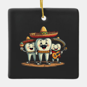 Bloemige tandarts tand grappige Cinco De Mayo Keramisch Ornament
