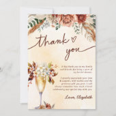 Bloemige Terracotta Boho Bruiloft Feest Bedankkaart (Voorkant)