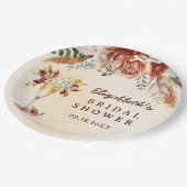 Bloemige Terracotta Boho Bruiloft Feest Papieren Bordje (Gekanteld)