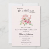 Bloemige Thee Feest Roze Baby Shower Wordt Vrijwel Kaart (Voorkant)