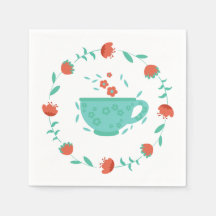 Bloemige theeparty servet