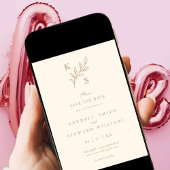 Bloemige Trouw Monogram Minimalistisch 'Save the D Save The Date