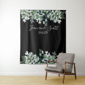 Bloemige Trouwbladeren Moderne Groene Plant Waterf Wandkleed (In situ)