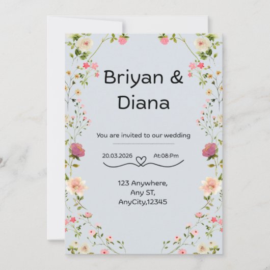 Bloemige Uitnodiging (Voorkant)
