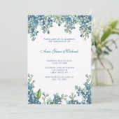 Bloemige uitnodiging voor afstudeerfeest in het bl (Staand voorkant)