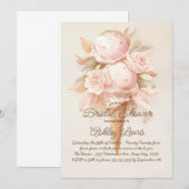 Bloemige uitnodiging voor ijsje, Boho baby shower (Voorkant / Achterkant)