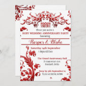 Bloemige uitnodigingen voor 40-jarig jubileum Ruby (Voorkant / Achterkant)