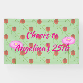 Bloemige verjaardagscollectie spandoek