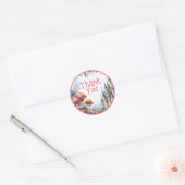 Bloemige Verjaardagsfee Roze Prinses Feestje Ronde Sticker (Envelop)
