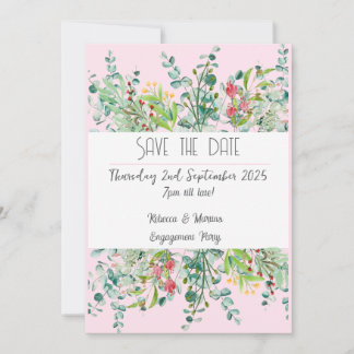 bloemige verloving save the date uitnodiging