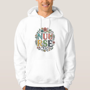 Bloemige verpleegstershemd ontwerp vintage medisch hoodie