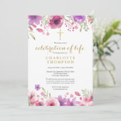 Bloemige viering van het leven Christelijke uitvaa Kaart (Staand voorkant)