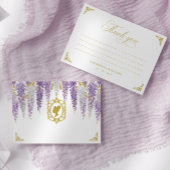 Bloemige Vintage Bruiloft Dank Je Kaart