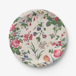 Bloemige vintage  papieren bordje